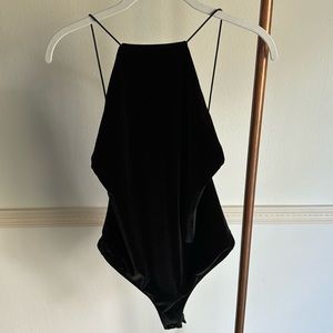 Alix Black Velvet Bodysuit Size Small